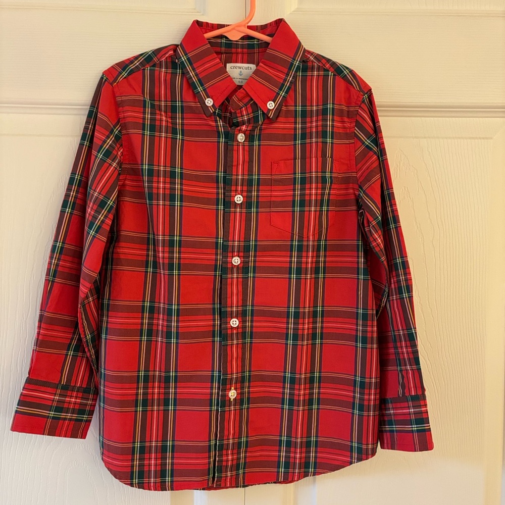 J. Crew Crewcuts Red and Green Plaid Button Down Shirt